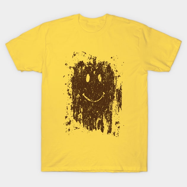 Mud Splatter Smiley Face Vintage T-Shirt by RASRAP